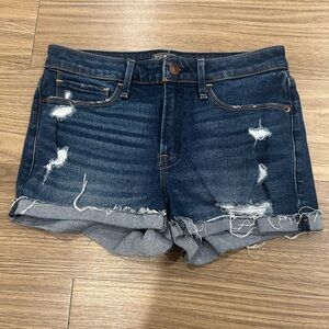 Abercrombie Dark Wash Distressed Denim Shorts - Women